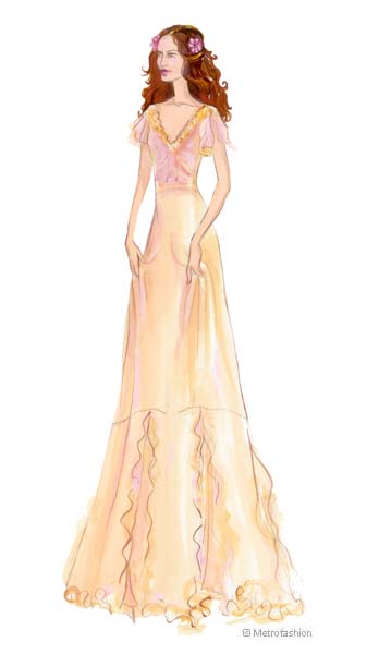Metrofashion Studio Fashion Sketches Ivory Victorian Wedding Dress