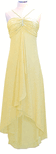 OUT OF STOCK - Prom Dress Brooch <br> Yellow High Low Flounce Beaded