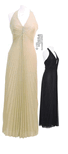 Clearance - Prom Dress Pleated Champagne <br> Gathered Halter Brooch