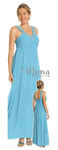 Clearance - Turquoise Beaded Vneck Prom Dress <br> Empire Chiffon Evening Gown