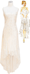 Clearance - Lacy Glitter Hi/Low <br>Dress in Bridal Ivory