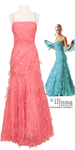 Clearance - Prom Ball Gown Cinderella  <br> Prom Dress Coral Appliques <br> Beaded Starburst