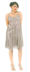 Clearance - Sensual Evening Dress Plum Beaded <br> Net Jazz Cocktail Party