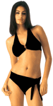 Clearance - Black Halter Bikini <br> Swimwear SideTie