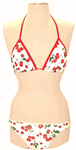 Clearance - String Bikini <b> Swimwear Cherry Print