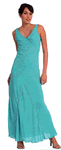 Clearance - Aquamarine Vneck Prom Dress <br> Sheath Chiffon