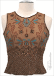 Clearance - Party Top Sheer Silk <br> Beaded  Chocolate Sequin