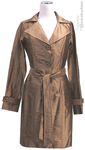 Evening Trenchcoat <br> Silk Shantung Chocolate Brown