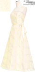 OUT OF STOCK - Organza Yellow <br> Short Prom Dress Satin <br> Ribbon Waist Tie