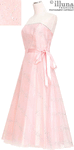 OUT OF STOCK - Organza Pink <br> Short Prom Dress Satin <br> Ribbon Waist Tie