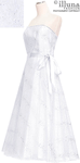 OUT OF STOCK - Organza White <br> Short Prom Dress Satin <br> Ribbon Waist Tie
