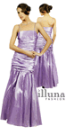 Homecoming Dress Lilac Pleated 2009 <br> Sheath Satin Full Length