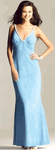Rhinestone Aquamarine Prom Dress <br> Beaded Stretch Jersey 6139