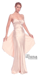 Cream Satin Evening Gown <br> Low Back Flyaway
