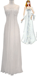 Final Clearance - Size 4 Ivory Bridal Chiffon <br> Dress Silk Cascade Drape Front