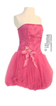 Final Clearance - Prom Gown Ballerina <br> Hot Pink Strapless <br> Poof Waist Bow 31781