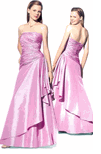 Prom Dress Strapless Roman Pleated <br> Taffeta Beaded Assymetric A-Line 3105