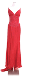 Clearance - Grecian Evening Sequin Red <BR> Beaded Chiffon Prom Dress